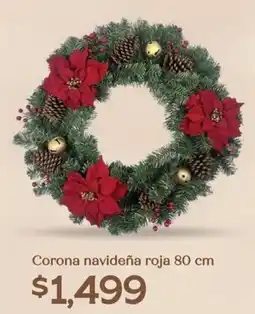 Soriana Híper Corona navideña roja oferta