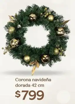 Soriana Híper Corona navideña dorada oferta