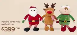 Soriana Híper Peluche santa reno o elfo oferta