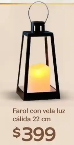 Soriana Híper Farol con vela luz cálida oferta