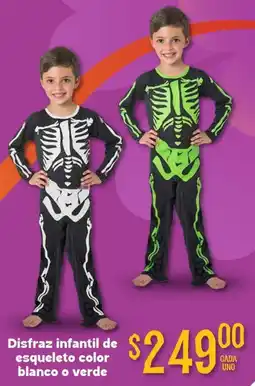 Soriana Mercado Disfraz infantil de esqueleto color blanco o verde oferta
