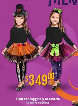 Soriana Mercado Tutu con leggins y accesorio bruja o catrina oferta
