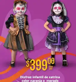 Soriana Mercado Disfraz infantil de catrina color naranja o morado oferta