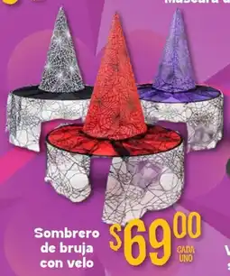 Soriana Mercado Sombrero de bruja con velo oferta