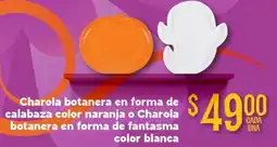 Soriana Mercado Charola botanera en forma de calabaza color naranja o charola botanera en forma de fantasma color blanca oferta