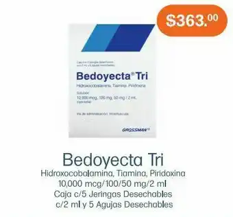 Bedoyecta tri 50000 10000mcg/100mg/50mg amp 2ml caj c/5