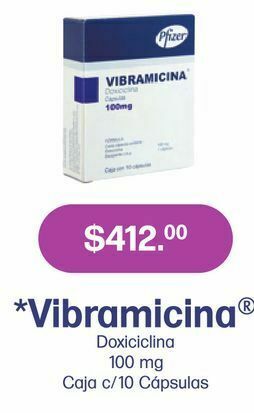 Farmacias Especializadas Vibramicina 100mg cap caj c/10 oferta