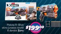 Soriana Mercado Zuru pistola x-shot skins jurassic world 8 dardos oferta