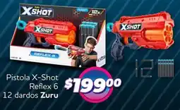Soriana Mercado Zuru pistola x-shot xshot reflex 6 12 dardos oferta