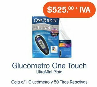 Farmacias Especializadas One touch ultramini plata caj c/ 1 gluc + 50 tiras react oferta