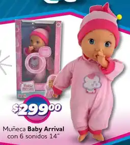 Soriana Mercado Baby arrival muñeca con 6 sonidos 14" oferta