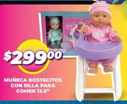 Soriana Mercado Muñeca bostecitos con silla para comer 13.5" oferta