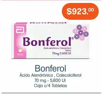 Farmacias Especializadas Bonferol 70mg/5600 ui caj tab c/4 oferta