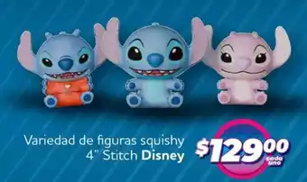 Soriana Mercado Disney stitch variedad de figuras squishy 4" oferta