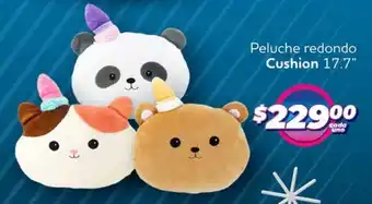 Soriana Mercado Cushion peluche redondo 17.7" oferta