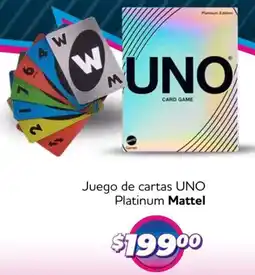 Soriana Mercado Mattel juego de cartas uno platinum oferta