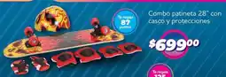 Soriana Mercado Combo patineta 28" con casco y protecciones oferta