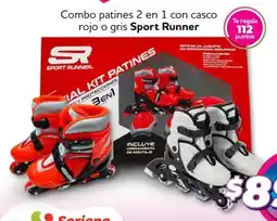 Soriana Mercado Sport runner combo patines 2 en 1 con casco rojo o gris oferta