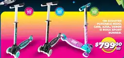 Soriana Mercado Scooters tri scooter plegable rojo, gris, azul, verde o rosa sport runner oferta