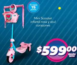 Soriana Mercado Mini scooter infantil rosa y azul corazones oferta