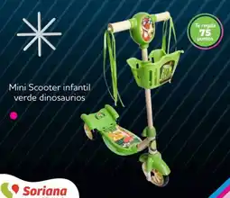 Soriana Mercado Mini scooter infantil verde dinosaurios oferta