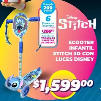 Soriana Mercado Scooter infantil stitch 3d con luces disney oferta