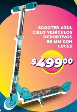 Soriana Mercado Scooter azul cielo vehículos deportivos con luces oferta
