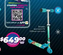 Soriana Mercado Scooter azul carro F1 con luces oferta