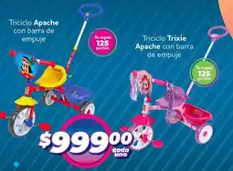 Soriana Mercado Apache triciclo con barra de empuje oferta