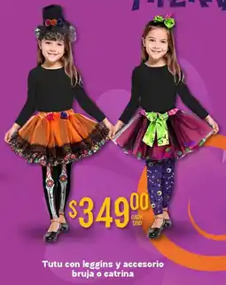 Soriana Mercado Tutu con leggins y accesorio bruja o catrina oferta