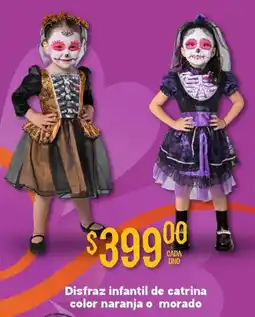 Soriana Mercado Disfraz infantil de catrina color naranja o morado oferta