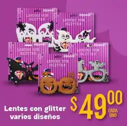 Soriana Mercado Lentes con glitter varios diseños oferta