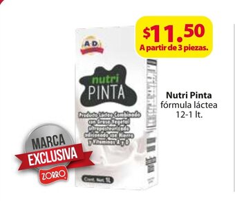 Nutri Pinta Formula lactea 12-1 lt.