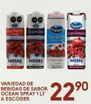 Alsuper Variedad de bebidas de sabor ocean spray 1l oferta