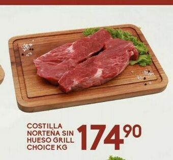 Alsuper Costilla norteña sin hueso grill choice kg oferta