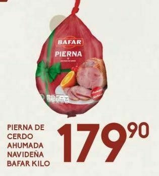 Alsuper Pierna de cerdo ahumada navideña bafar kg oferta