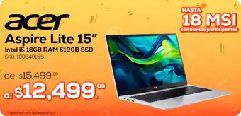 Acer Aspire Lite 15" Intel i5