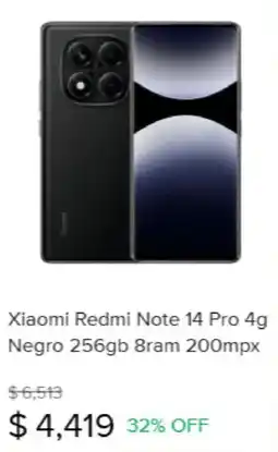 Mercado Libre Xiaomi Redmi Note 14 Pro 4G oferta