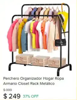 Mercado Libre Perchero organizador hogar ropa armario closet rack metálico oferta