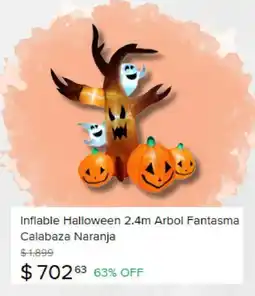 Mercado Libre Inflable Halloween 2.4m Arbol Fantasma Calabaza Naranja oferta