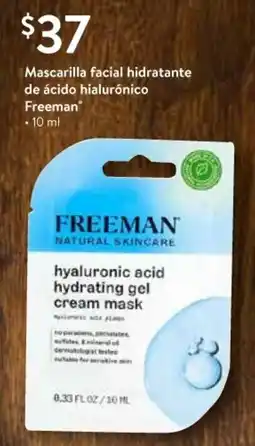 Walmart Express Freeman mascarilla facial hidratante de ácido hialurónico oferta