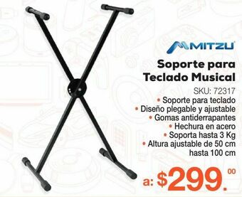 RadioShack Soporte para teclado musical mitzu std-3030 / negro / 50-100 cm oferta
