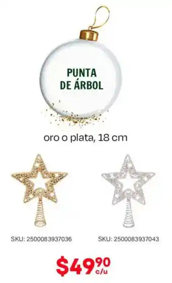 Punta de árbol oro o plata