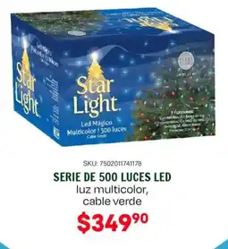 Woolworth Serie de 500 luces led luz multicolor, cable verde oferta