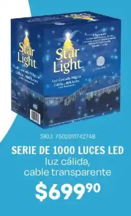 Woolworth Serie de 1000 luces led luz cálida, cable transparente oferta