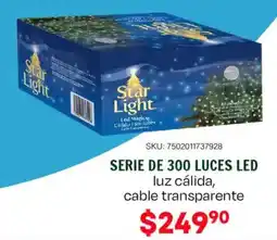 Woolworth Serie de 300 luces led luz cálida, cable transparente oferta