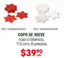 Woolworth Copo de nieve rojo o blanco 7.5 cm, 8 piezas oferta