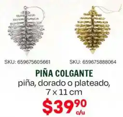 Woolworth Piña colgante piña, dorado o plateado oferta