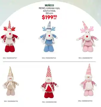 Woolworth Muñeco reno, colores rojo, azul o rosa oferta