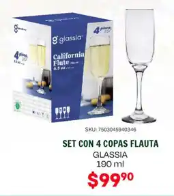 Woolworth Glassica set con 4 copas flauta oferta